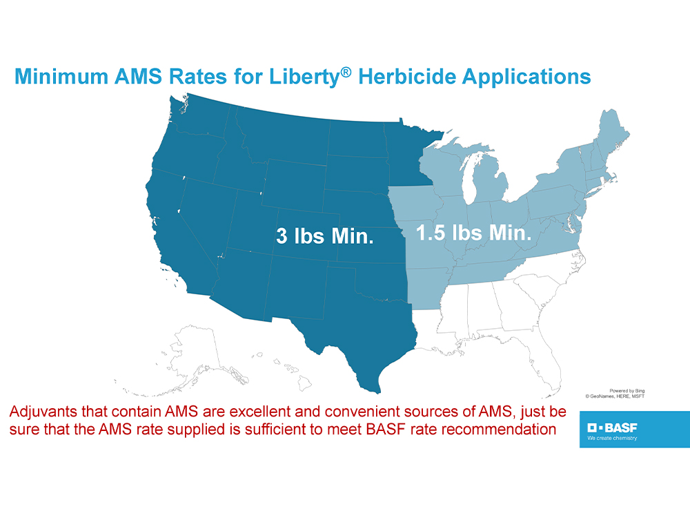 Storyboard - Minimum AMS rates for Liberty Herbicide applications