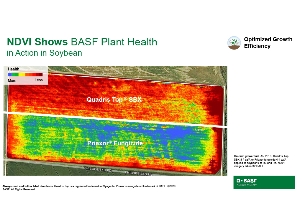 Storyboard - NDVI shows BASF Plant Health in action in soybean