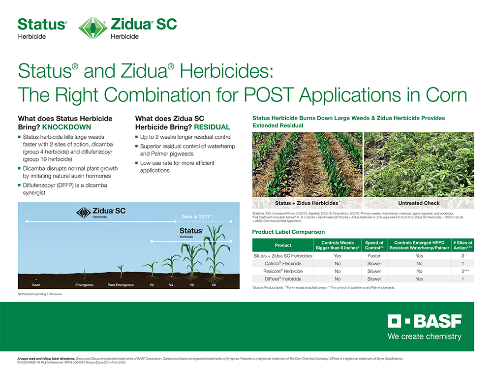 Storyboard - Status and Zidua herbicides, the right combo for POST applications in corn